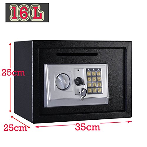 TBLOTYD Digital Electronic Safe Box for Home Office Hotel Security Solid Steel with Keypad Lock/Gray/8.5L ，Black-16L