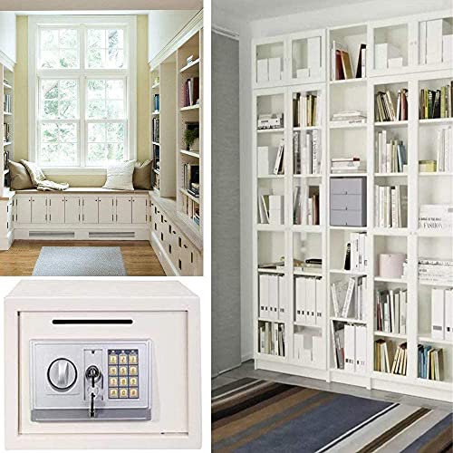 TBLOTYD Home Safe Cash Safety Box Waterproof Wall Mounted Money Deposit Box with Lock Key Home Use Safety Box/35X25X25Cm，35X25X25Cm(16L) White
