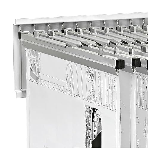 Adir Wall Mount Blueprint Rack - Blue Print Organizer, Poster Wall Mount Display, Map Storage Holder with 12 Pivot Brackets - Plan Rack for Office (Without Blueprint Clamps)