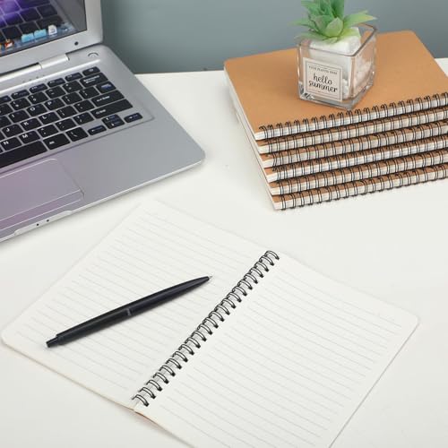 miikoul 150 Packs A5 Spiral Notebooks, 8.0"×5.6", 60 Sheets/120 Pages, Hardcover Lined Journal Notepad Travel Notebooks for Office and Back to School Supplies