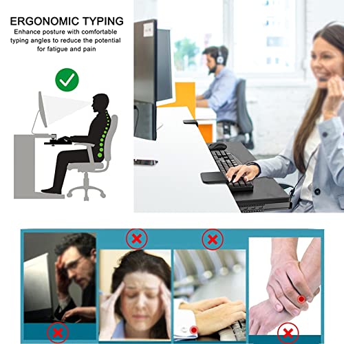 BWPURWDFH Under Desk Keyboard Tray with Mouse Pad,Pull-Out Platform Drawer Keyboard Mouse Holder, Desk Extender (Walnut 55 * 24 Cm/22 * 9 inch)