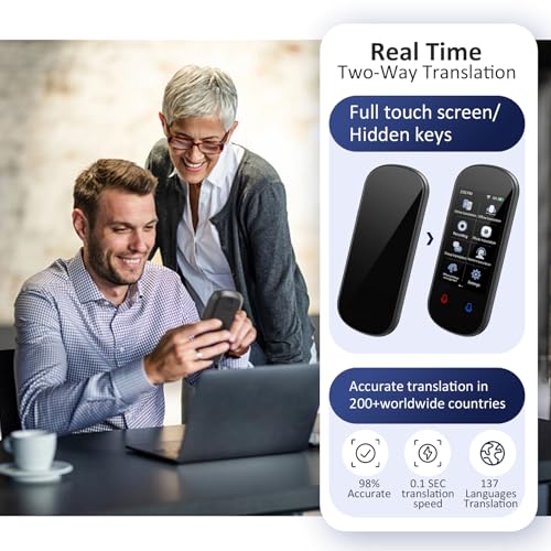 Vormor Language Translator Device 137+ Languages Instant Two-Way Translator No WiFi Needed, Portable Voice Translation Device Support Online/Offline/Photo Translation with 3”HD Touchscreen for Travel