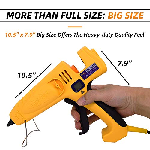 Heavy Duty Hot Glue Gun, Fast Heating High Power Full Size Professional Melt Glue Gun Kit with 0.43"x5.9" Premium Glue Sticks and Customized Big Nozzle for Industrial Purpose, Gift Copper Nozzle 300W