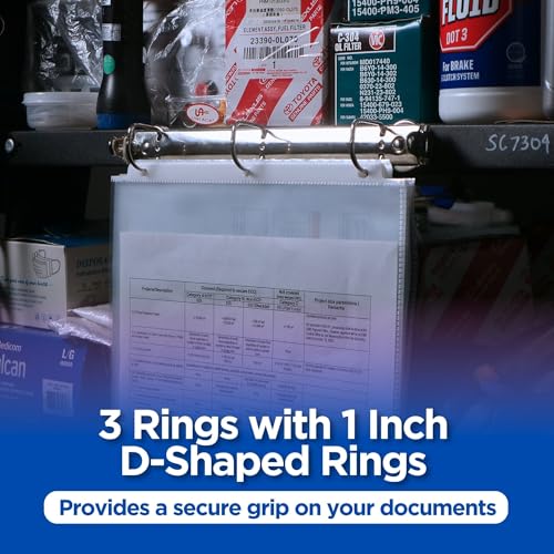 25 Pack Magnetic 3 Ring Binder, 1 Inch Locking D-Ring, 50 Protectors