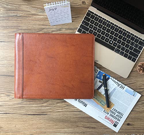 Vegan Leather Check Book Portfolio for 3 or 9 Ring Binders, Business Check Binder for 11 1/4"x9" (Custom)