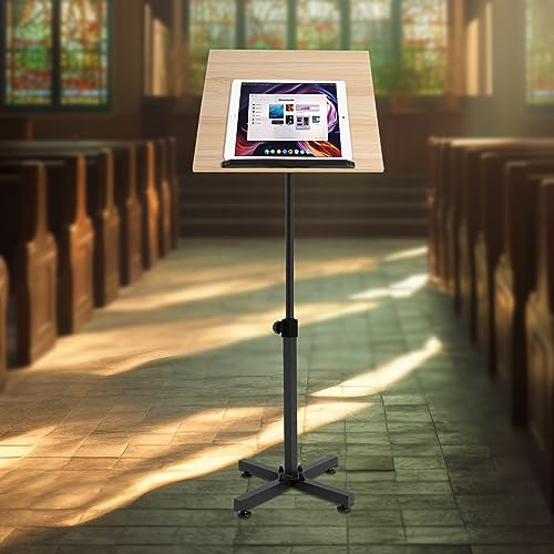 Kaichenyt Lectern Stand Podium Desk, Log Color