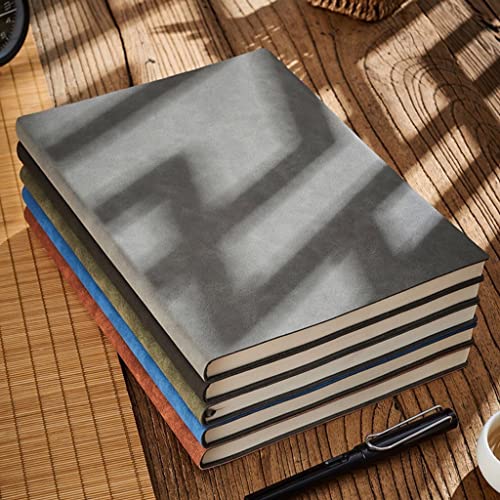 DUYHBAWRS Notebook A4 Large Business Diary Leather Soft Copy Office Notebook Agenda Journal Line Pages Thicken Notepad 260 Sheets(Style A)
