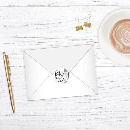 UOHLCX Round Pretty Things Inside Sticker Envelope Seal Gift Flower Decoration Stationery Label