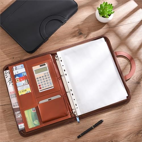 folders A4 Faux Leather Portfolio Binder with Clipboard