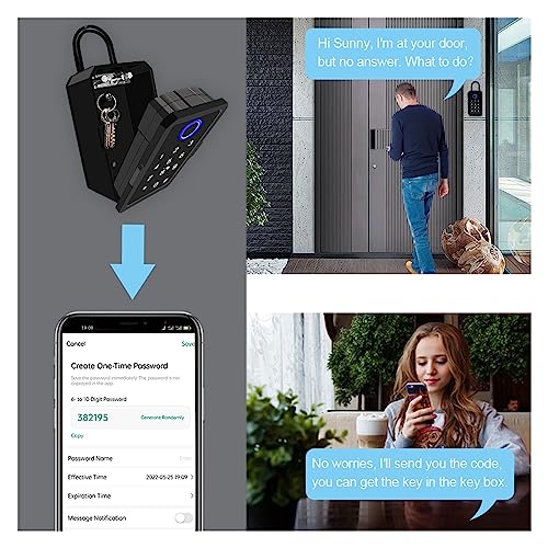 Key Lock Box Safe Storage Waterproof Organizer Secret Cabinet Outdoor,Smart Electronic Work with Gateway Security Fingerprint Wall