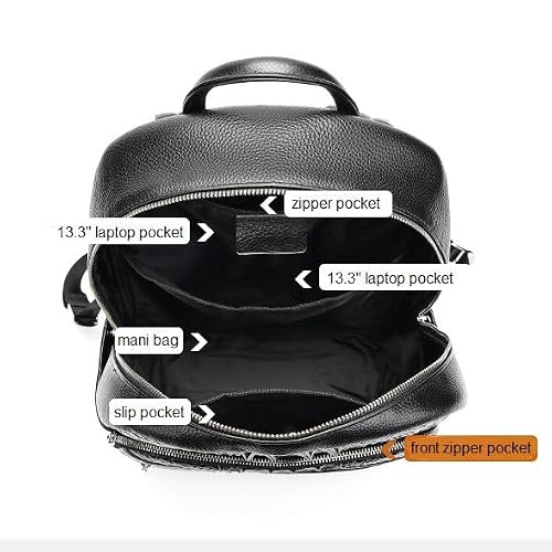 seegeeneey Genuine Leather Backpack Purse,Satchel for Men 15'' Laptop Bag Briefcase Handbag Tote Travel Bag Crocodile (Black 1:with draw-bar strap)