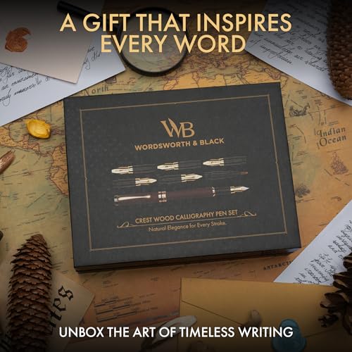 Wordsworth & Black Luxury Bamboo Violet Calligraphy Pen Set, 6 Nibs