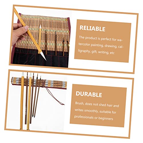 Chinese Calligraphy Brush Kanji Drawing Brush Beginner Students，Supplies set Beginner Beginners Drawing Khaki Watercolor Brushes Chinese for Art Line Students Pen Pigment Calligraphy Accessories Kanji