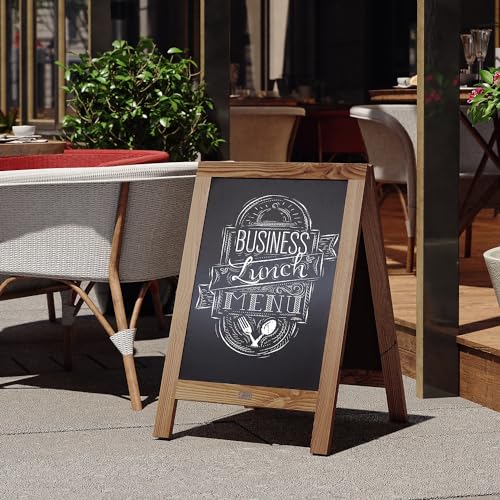 Flash Furniture Magnetic A-Frame Chalkboard Sign, 30" x 20", Brown