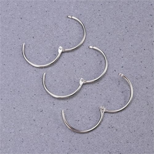 Notebook Rings 60pcs Loose Leaf Binder Rings Keychain Scrapbook Clip Photo File Supplies Silver for Book Binding