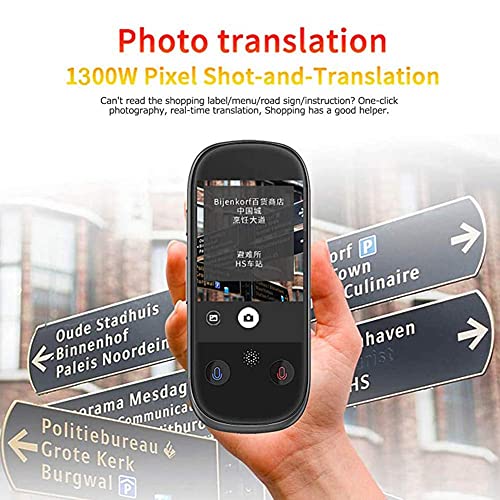 UILMLIO Smart Instant Language Translator Device, Portable Foreign Language Real-Time 2-Way Translations with 3.0Inch Touch Screen,75 Languages, for Travelling Business,Black