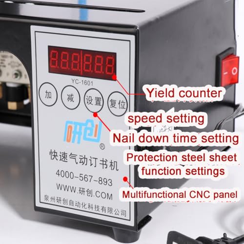 Industrial Pneumatic Binding Machine, Electric Dual Head Rapid Stapler, 24mm-350mm Adjustable Spacing, Adjustable Positioning Plate&100PCS Number Of Needles, for Printing Houses, Offices, Publishers