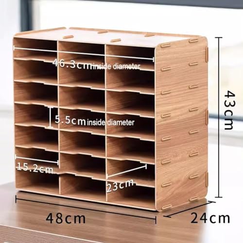 zktoermn Literature Organizer, Removable Mail Sorter 21-Slot Mail Sorters Classroom Mailbox Bill Storage and Organization Box for Home, Office, Study, Classroom (Color : Natural-B, Size : 48x24x43cm)