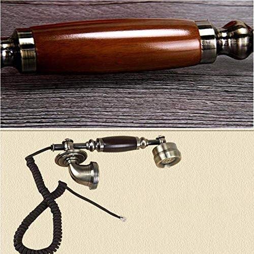 Qendsx Retro landline- Corded Phones Wall-Mounted Vintage Telephone with Wood and Metal Body, European-Style Rotary Fixed Telephone for Home Hotel