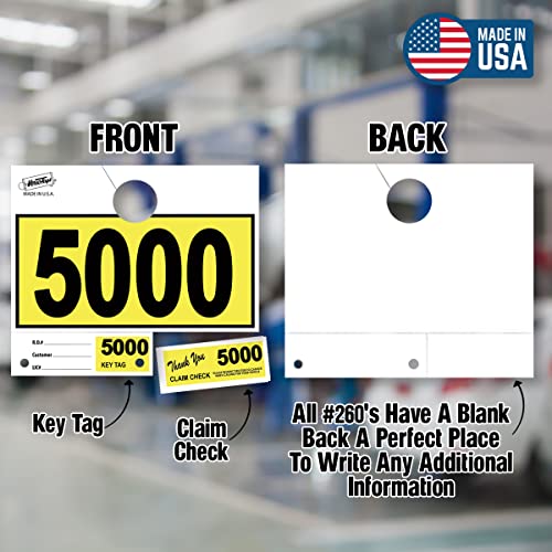 Versa-Tags Yellow 3-Part Dispatch Hang Tags, 3000 Count, 5000-7999