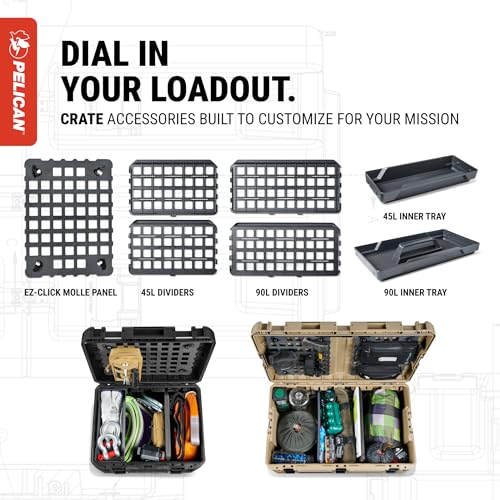 Pelican Crate - 45 Liter Storage Case - Cargo Box, Transport Case, Overland Case (Desert Tan)