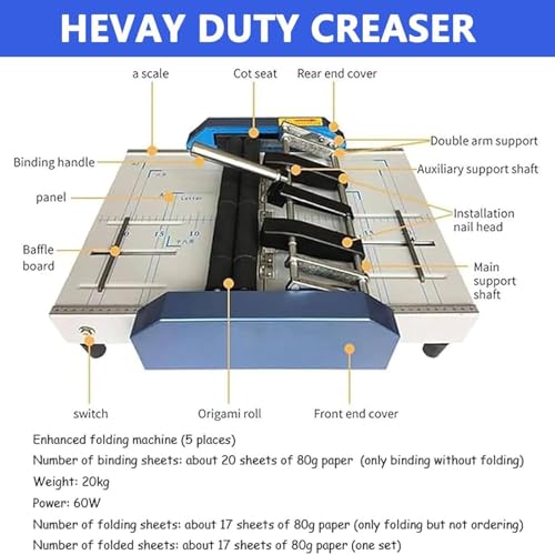 Booklet Maker A3 Paper Folder Stapler Machine,Brochure Stapler Folding Machine,Booklet Making Machine A3 Paper Bookbinding and Folding Booklet Stapling for Printing Factories and Schools