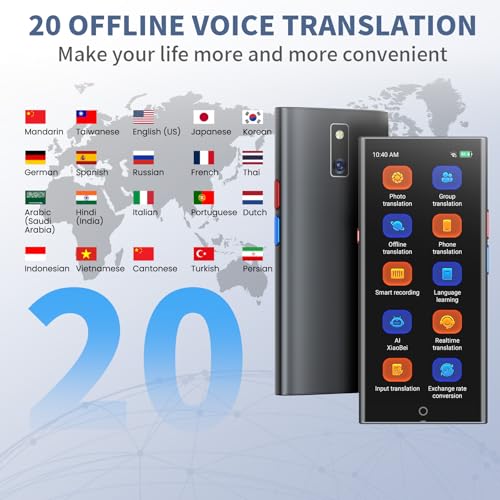 AI Language Translator Device, 2026 Upgraded No WiFi Needed, 150 Languages Online/Offline/Group/Phone Translation Device, 5.5" Screen Two Way Real-Time Voice Translator for Travel Business Learning