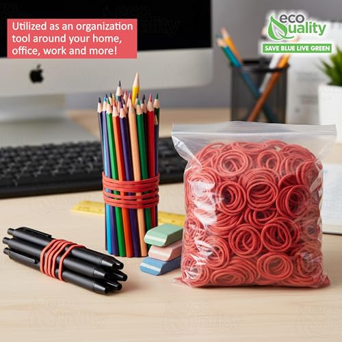[15 Pack] Red Rubber Bands Size #10 (1-1/4 x 1/16 inches) Approx 2500 pcs per Box - Non-Latex Rubberbands For Office, Commercial, Store, Home, Kitchen, Industrial, Money, Electrical Use (15 Box)