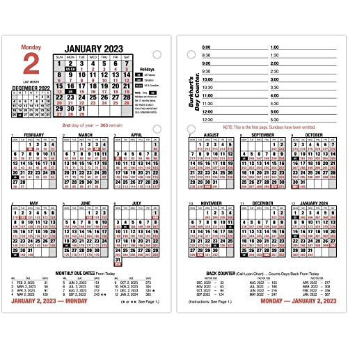 AT-A-GLANCE 2023 Daily Desk Calendar Refill, 4-1/2" x 7-1/2", Refill B, Loose Leaf, Burkhart's Day Counter (E71250)