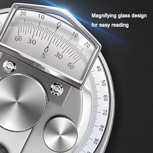 AFBEHL 0-360 Degree Stainless Steel Adjustable Angle Measuring Finder,Universal Bevel Protractor,Goniometer Angular Ruler with Magnifier, for Internal and External Angle Measurement