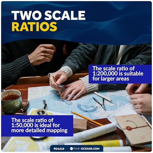 Five Oceans One-Arm Nautical Protractor Tool for Navigation Charts - FO1415