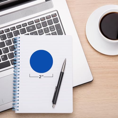ChromaLabel 2 Inch Dark Blue Round Dot Stickers, 500/Roll, Case of 5