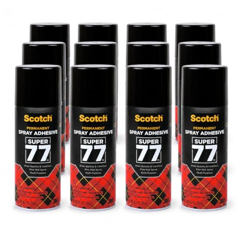 Scotch Super 77 Spray Adhesive, 10.75 Oz, 12 Pack