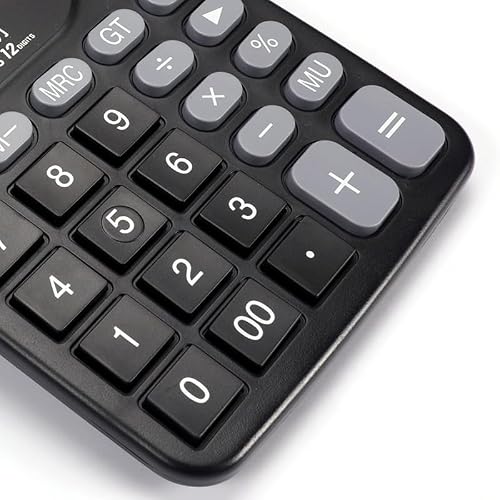 TEOYETTSF 12 Digit Solar Powered Portable Small Calculator with Large Computer Screen Dedicated to Finance and Office