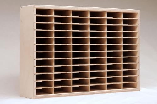 Stamp-n-Storage Slim Ink Pad Holder 72 - Wooden Organizer Rack Holds 72 Slim 2-3/4"x4" Ink Pads - Birch Plywood,