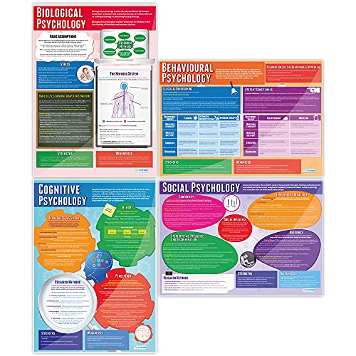 Daydream Education Set of Psychology Posters - Set of 20 | Psychology Posters | Gloss Paper measuring 33” x 23.5” | Psychology Charts for the Classroom | Education Charts