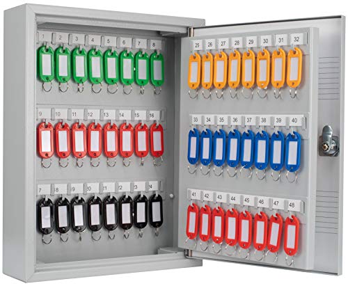 winbest 75 Position Key Lock Box – Hook-Style Cabinet with Numbered Hooks, Key Tags, Log Sheet, Labeled Shelves, Wall Mount, 0.8mm Solid Steel – Secure Key Organizer Storage