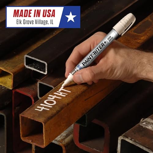 Markal 97250 Paint-Riter+ Rough Surface Liquid Paint Marker, Versatile Surface Compatibility, Bold Mark Size 1.8", White 12-Pack