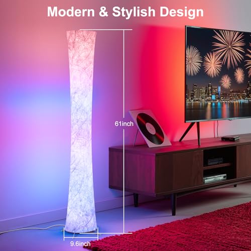 WORLD WIN RGB LED Corner Floor Lamp, 3 Color Temperatures, Round