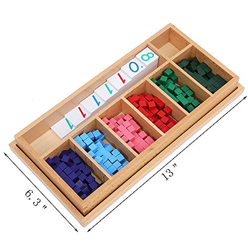 Kghios Montessori Math Toys Materials Decimal Fraction Exercise & Board