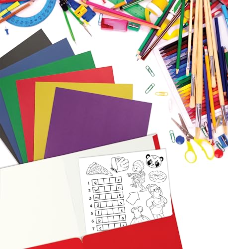 Better Office Products 2 Pocket Folders Bulk, Letter Size Paper Portfolios Case of 100, Assorted Primary Colors, Durable Folders Bulk for School, Office, Classroom Organization & Filing