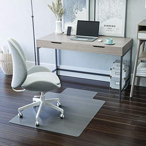 Deflecto EconoMat Chair Mat with Lip, For Hard Floors, Straight Edge, 45" x 53", Clear