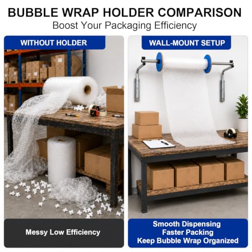 Wall Mount Bubble Cushioning Holder Bubble Foam Wrap Roll Dispenser