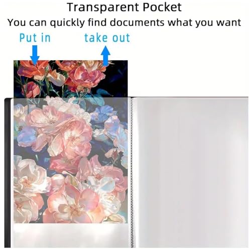 2 UR DOOR A4 Display Presentation Book - 40 Pockets, 80 Views Portfolio - Acid-Free Copy Safe, Durable PP Material Polly Pocket - Plastic Wallets Folder Project Book (Pack of 12)