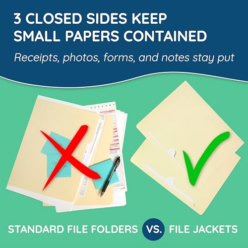 Blue Summit Supplies 100 File Jackets, Letter Size, Manila