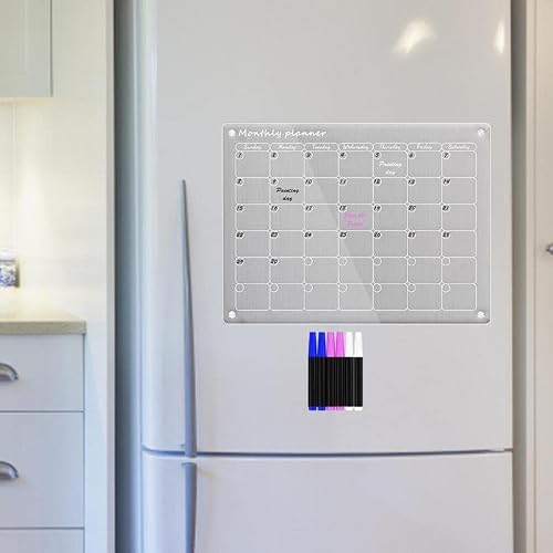Dry Erase Calendar Magnetic Calendar Fridge Board Planner(Monthly Plan)