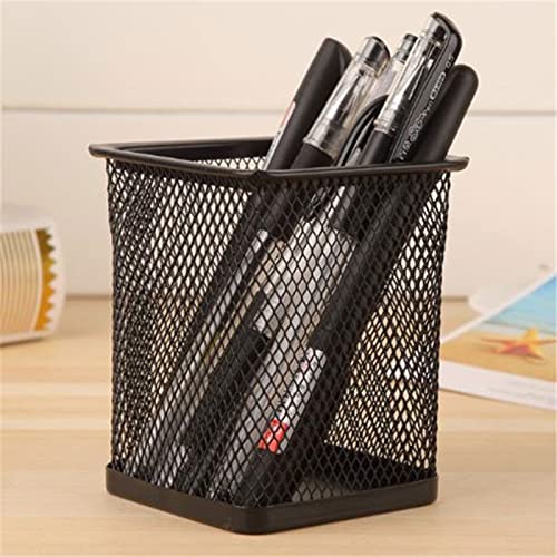 Drawer Organizers New Pencil Holder Office Desk Metal Mesh Square Pen Pot Cup Case Container Organiser Durable Pencil Case