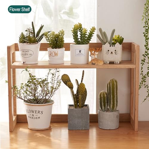 Solid Wood Desktop Bookshelf, Simple Small Storage Shelf Desktop Organizer Computer Desk Hutch Dorm Table Top Bookcase Display Rack for Office and Home (Size : 60x20x40cm)