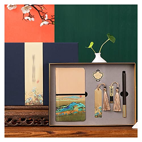 Notebook Metal Brass Bookmark Custom Engraved Gift Box Set Students Business Gifts(E)