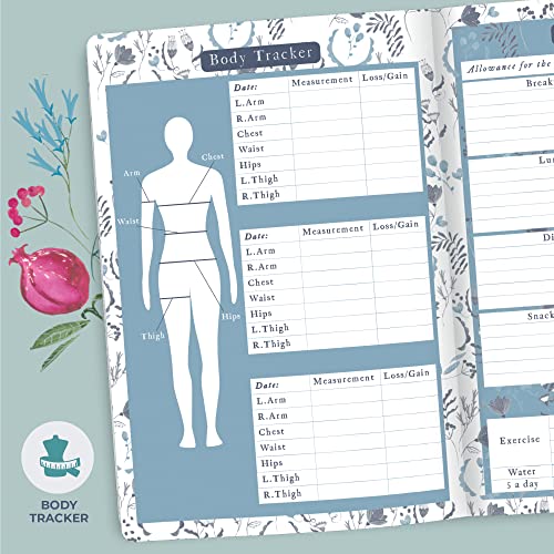 Boxclever Press Food Journal. Undated Food Diary with Trackers. Food Journals for Tracking Meals. Works with most Diet Plans. Food Log Journal measures 8 x 5.5''